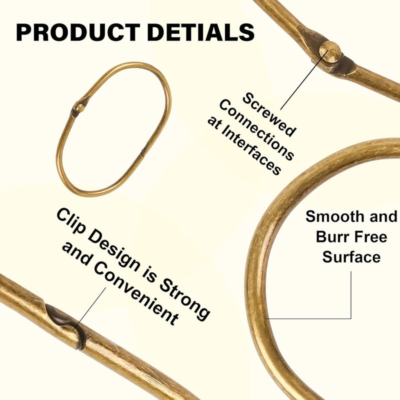 Mafegu 20Pcs Shower Curtain Hooks,Metal Oval Shower Curtain Hooks Roman Rings Rustproof Decorative Shower Curtain Rings for Bathroom, Bathtub, Window, Balcony (20, Oval-Bronze) - Image 2